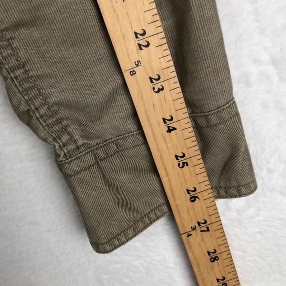 Prana Slim Fit Mens Tan Corduroy Snap Button Long Sleeve Shirt Medium - Picture 9 of 13